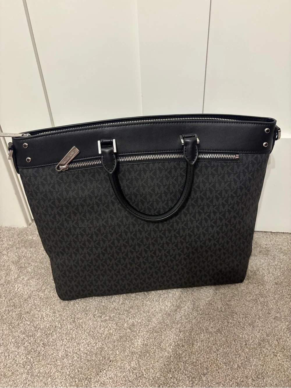 Michael Kors Black and Dark Gray Signature Tote